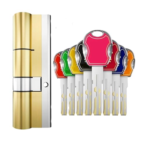 1PC Europäischer Standard Super C-Level Anti-Diebstahl Kupfer Schließzylinder mit 8 Hauptschlüsseln for Eingangstüren(70=35+35) von ZYinGgY