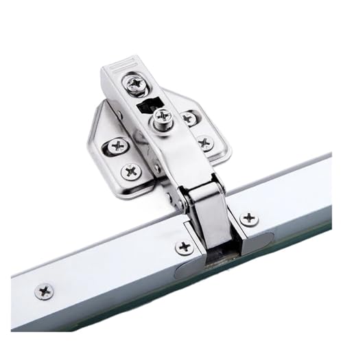 Hochwertiges Glastürscharnier mit Aluminiumrahmen for Küche und Bad – Soft-Close-Vorrichtung, 1 Stück(Silver Insert Embed) von ZYinGgY
