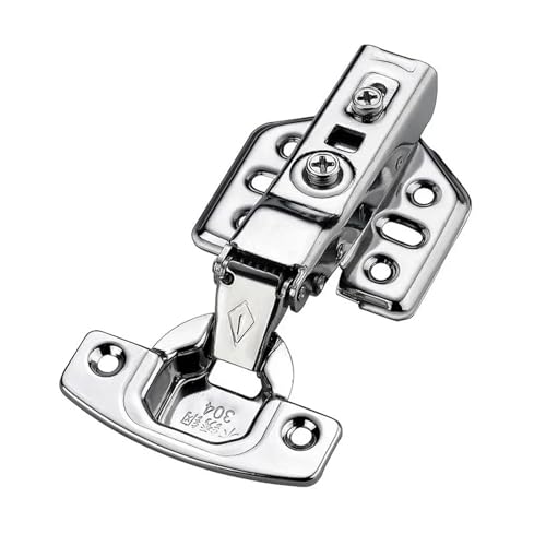 Hydraulische Schranktürscharniere aus Edelstahl mit sanftem Schließmechanismus – leises Schließen for Küchen- und Badezimmermöbel(Half Overlay,1pcs) von ZYinGgY