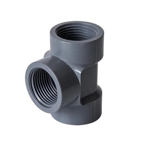 PVC-Rohrkappe mit Gewinde – 20 mm, 25 mm, 32 mm Rohrverschluss for Heimwerkerprojekte – langlebiges PVC-T-Stück mit Innengewinde (1 Stück)(Gray,32mm) von ZYinGgY