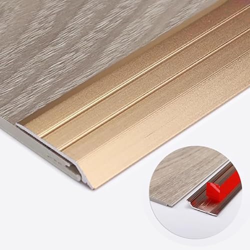 ZYinGgY 1 Stück Aluminium-Bodenübergangsleiste – Selbstklebende Kantenleiste for Glatte Oberflächenübergänge, Höhe 2–5 mm, 90 cm Länge(Gold) von ZYinGgY
