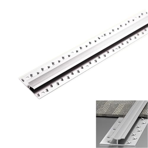 ZYinGgY 1 Stück Aluminium-Bodenübergangsleiste – rutschfeste Verkleidung von Teppich zu Fliesen for Büro und Hotel(Silver,L0.9m/3ft) von ZYinGgY