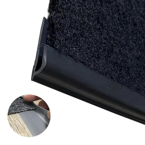 ZYinGgY 1 Stück Flexibler Übergangsstreifen for Kantenschutz for Teppiche – 1–10 m schneidbare rutschfeste Bodenleiste for Türen und Schwellen(Black,Length 5m(16.4ft)) von ZYinGgY