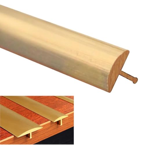 ZYinGgY 1 Stück Messing-Bodenübergangsleiste | T-Formteil | Zuschneidbare Vinyl-Holz-Teppichkantenleiste for Türen und Zimmereingänge(Wide 8mm (0.31")) von ZYinGgY