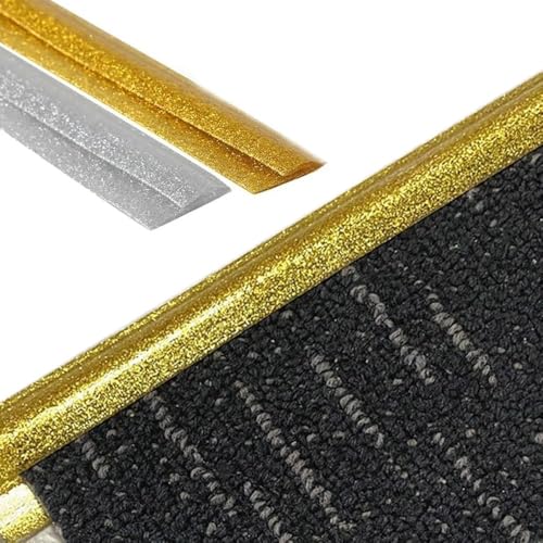 ZYinGgY 1 Stück PVC-Bodenübergangsstreifen – Flexible, zuschneidbare Teppichkantenbindung – Rutschfester Schwellenstreifen for Türen und Böden(Gold,Length 4m(13.1ft)) von ZYinGgY