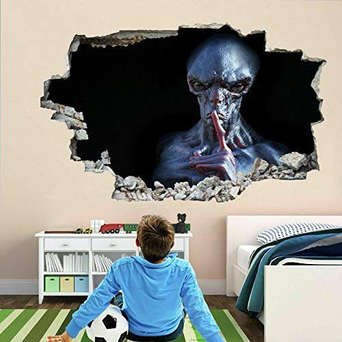 Wandtattoo - Alien Wandkunst Aufkleber Wandtattoo Für Kinder Jungen Mädchen Zimmer Home Decor 3D Aufkleber für die Wand - Wanddekoration - 80x125cm von ZYjdd