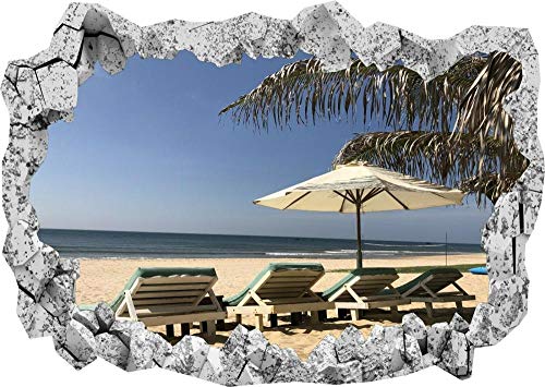 Wandtattoos - 3D -Baum Strand Sonne Ozean Wandaufkleber Poster Aufkleber Wandbilder Zimmerkunst- Poster Vinyl - 70x100cm von ZYjdd