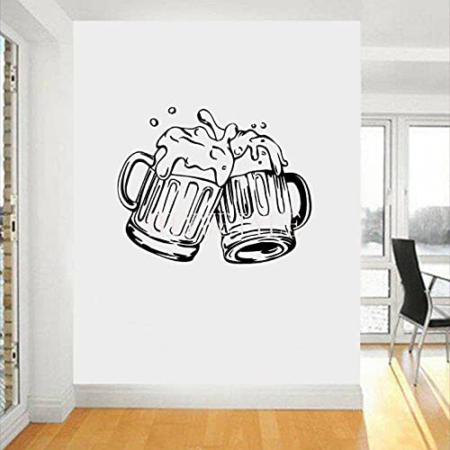 ZYkang Bier Pub Bar Dekoration Wandaufkleber Glas Bierbecher Vinyl DIY Wandtattoo Abnehmbare Selbstklebende Wandbild Moderne Wohnkultur 52x42cm von ZYkang