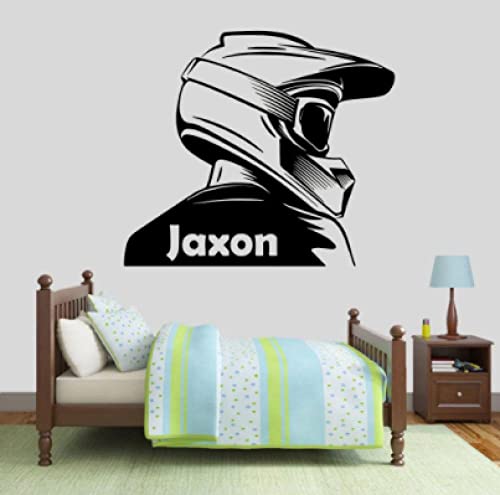 Personalisierte benutzerdefinierten Namen Wandtattoo Motocross Art Vinyl Fensteraufkleber Kinder Jungen Schlafzimmer Kinderzimmer Spielzimmer Inneneinrichtung 57x65 cm von ZYkang