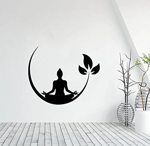 Yoga Meditation Vinyl Wandaufkleber Buddhistische Zen Wandtattoo für Schlafzimmer Abnehmbare Wandaufkleber Dekor Yoga Tapete 43cm X 52cm von ZYkang