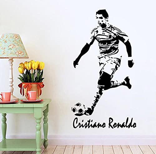 ZYkang Fußballspieler Wandtattoo Ronaldo Fußball Action Player Name Vinyl Wandaufkleber für Kinderzimmer Schlafzimmer Dekoration Wandbild 57x31cm von ZYkang