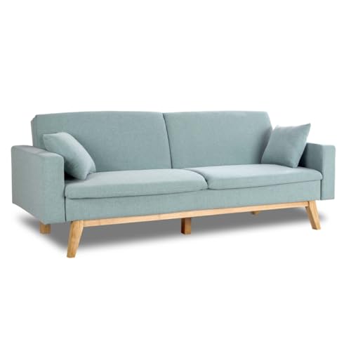 Don Descanso, Reine 3-Sitzer-Schlafsofa, Stoffpolsterung, Farbe Grün, Buch- oder Clic-Clac-Öffnungssystem, Sofagröße: 201 x 73 x 79 cm, Bettgröße: 201 x 99 x 42 cm, inklusive 2 Kissen Don Descanso, Reine 3-Sitzer-Schlafsofa, Stoffpolsterung, Farbe Grün, Buch- oder Clic-Clac-Öffnungssystem, Sofagröße: 201 x 73 x 79 cm, Bettgröße: 201 x 99 x 42 cm, inklusive 2 Kissen von ZZ DON DESCANSO