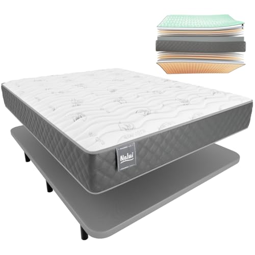 ZZ DON DESCANSO Viskoelastische, 135 x 190 cm, Mulhacén + gepolsterter Boden aus Stahl, Stahlboden, Höhe der Matratze: ± 26 cm, 135x190 cm von ZZ DON DESCANSO