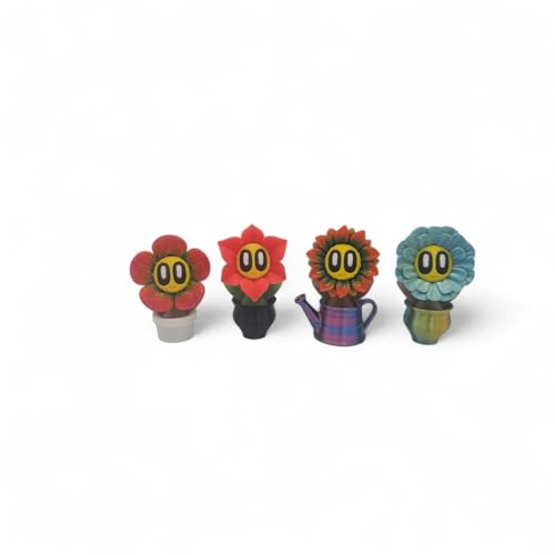 8er-Pack Blumen- und Vasentöpfe – einzigartige Sammelfiguren – inklusive 4 lebendigen Blumen mit passenden Töpfen – buntes Schreibtisch-Display oder Regaldekor – niedliches Miniatur-Pflanzen-Set von ZZ LIFE
