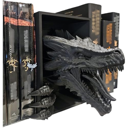 Dragons Awakening Buchstütze - Fantasy Book Nook Insert für Drachenleser - Einzigartige Wohnkultur für Bücherregale & Bibliotheken von ZZ LIFE