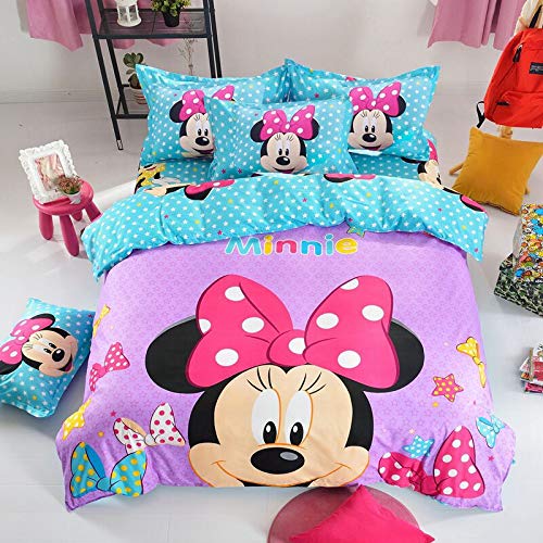 ZZALL Anime Cute Minnie Bettwäsche Set-Bettdecke und Kissenbezug, Mikrofaser (135cm x 200cm) von ZZALL