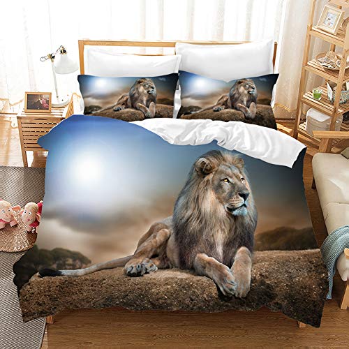 Der König der Löwen 3D Bettwäsche Set Bettbezüge Kissenbezüge Lion Simba Kinder Zimmer Dekor Tröster Bettwäsche-Sets Bettwäsche Bettwäsche (3,135x200cm) von ZZASYN