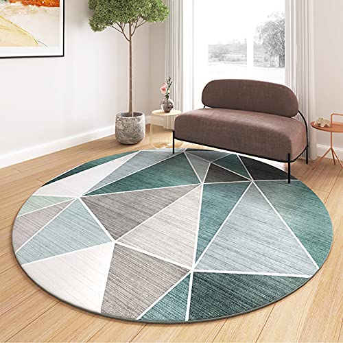 Teppich Runde für Wohnzimmer Schlafzimmer Esszimmer 80 cm 100 cm 120 cm 140 cm 160 cm 180 cm 200cm Nordische Stil Kreis Teppiche Waschbare rutschfeste Innenbodenmatten ( Size : Durchmesser 100cm ) von ZZBBZZ-YJ