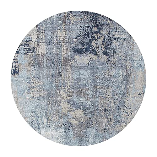 ZZBBZZ-YJ Nordic Round Area Teppiche Grau Blue Runde Teppich für Wohnzimmer Schlafzimmer Nachtteppiche Home Boden Dekor Matte - 80cm 100 cm 120 cm 140 cm 160cm 180 cm 200 cm (Size : Durchmesser 80cm) von ZZBBZZ-YJ