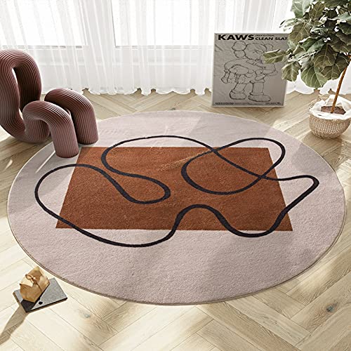 ZZBBZZ-YJ Teppich Runde für Wohnzimmer Schlafzimmer Esszimmer 100 cm 120 cm 150 cm 200cm Klassische Kreis Teppiche Waschbare rutschfeste Innenmatten (Size : Durchmesser 120cm) von ZZBBZZ-YJ