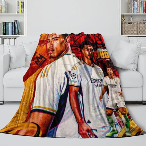 Bellingham Decke - Fußball Decke Für Klimaanlage Geburtstag Geschenk Für Sohn Tochter Enkel Enkelin Freund - Warme Decke Zum Einkuscheln Beim Fernsehen 40x50inch(100x130cm) von ZZBNECAKE