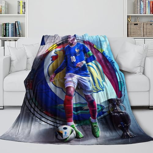 Mbappe Warme Decke - Fußball Weiche Decke Geburtstag Geschenk Für Sohn Tochter Enkel Enkelin - Hautfreundlich Decke Wie Eine Umarmung in Einer Decke 50x60inch(127x152cm) von ZZBNECAKE