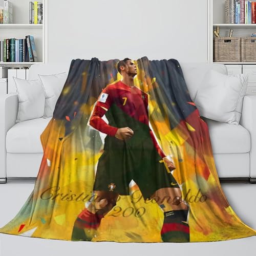 Ronaldo Warme Decke - Fußball Hautfreundliche Decke Geburtstag Geschenk Für Sohn Tochter Enkel Enkelin Freund - Sofa Bett Büro Reisen Camping Dekor 40x50inch(100x130cm) von ZZBNECAKE