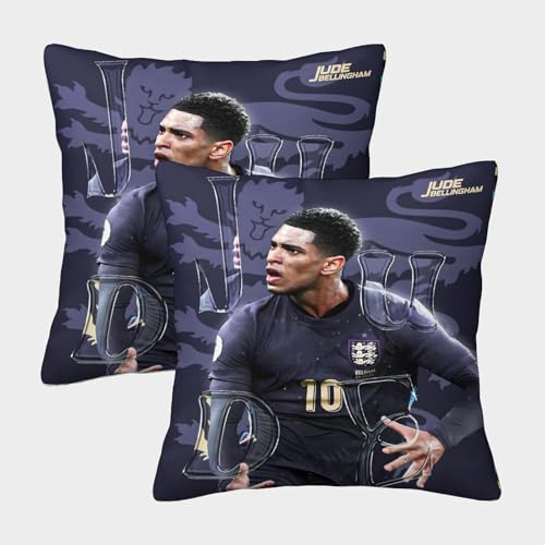 ZZBNECAKE Bellingham 2er Set Kissenbezug - Fußball Weich Kissen Bezug Für Sofa Auto Büro Stuhl Bett - Geburtstag Geschenk Für Schwester Bruder Neffe Nichte 40x40cm ZZBNECAKE Bellingham 2er Set Kissenbezug - Fußball Weich Kissen Bezug Für Sofa Auto Büro Stuhl Bett - Geburtstag Geschenk Für Schwester Bruder Neffe Nichte 40x40cm von ZZBNECAKE