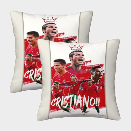 ZZBNECAKE Ronaldo 2er Set Kissenbezug - Fußball Weich Kissen Bezug Für Sofa Bett Couch Stuhl Auto - Geburtstag Geschenk Für Schwester Bruder Neffe Nichte 40x40cm ZZBNECAKE Ronaldo 2er Set Kissenbezug - Fußball Weich Kissen Bezug Für Sofa Bett Couch Stuhl Auto - Geburtstag Geschenk Für Schwester Bruder Neffe Nichte 40x40cm von ZZBNECAKE