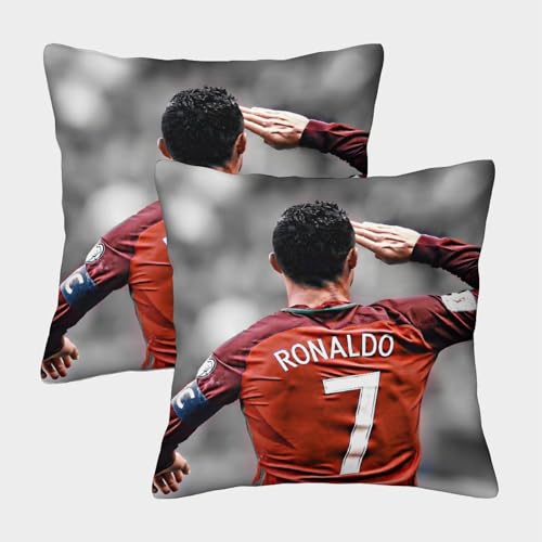 ZZBNECAKE Ronaldo 2er Set Kissenbezug - Fußball Weich Kissen Bezug Für Sofa Bett Couch Stuhl Auto - Geburtstag Geschenk Für Schwester Bruder Neffe Nichte 50x50cm ZZBNECAKE Ronaldo 2er Set Kissenbezug - Fußball Weich Kissen Bezug Für Sofa Bett Couch Stuhl Auto - Geburtstag Geschenk Für Schwester Bruder Neffe Nichte 50x50cm von ZZBNECAKE