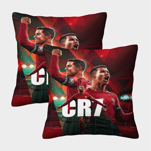 ZZBNECAKE Ronaldo 2er Set Kissenbezug - Fußball Weich Kissen Bezug Für Sofa Stuhl Bett Auto Büro - Geburtstag Geschenk Für Schwester Bruder Neffe Nichte 40x40cm ZZBNECAKE Ronaldo 2er Set Kissenbezug - Fußball Weich Kissen Bezug Für Sofa Stuhl Bett Auto Büro - Geburtstag Geschenk Für Schwester Bruder Neffe Nichte 40x40cm von ZZBNECAKE