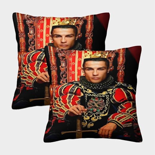 ZZBNECAKE Ronaldo 2er Set Kissenbezug - Fußball Weich Kissen Bezug Für Sofa Stuhl Bett Auto Büro - Geburtstag Geschenk Für Schwester Bruder Neffe Nichte 45x45cm ZZBNECAKE Ronaldo 2er Set Kissenbezug - Fußball Weich Kissen Bezug Für Sofa Stuhl Bett Auto Büro - Geburtstag Geschenk Für Schwester Bruder Neffe Nichte 45x45cm von ZZBNECAKE
