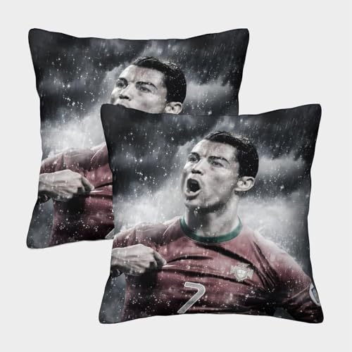 ZZBNECAKE Ronaldo 2er Set Kissenbezug - Fußball Weich Kissen Bezug Für Sofa Auto Büro Stuhl Bett - Geburtstag Geschenk Für Sohn Tochter Enkel Enkelin 45x45cm ZZBNECAKE Ronaldo 2er Set Kissenbezug - Fußball Weich Kissen Bezug Für Sofa Auto Büro Stuhl Bett - Geburtstag Geschenk Für Sohn Tochter Enkel Enkelin 45x45cm von ZZBNECAKE