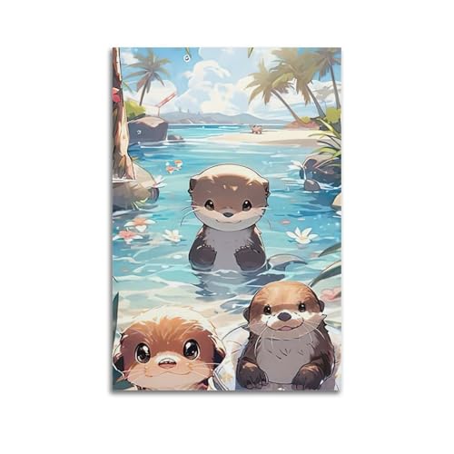 Lustiges dekoratives Poster für Kinder, Anime-Stil, Siegel, das im Wasser spielt, attraktive dekorative Malerei, Leinwand, Wandposter für Schlafzimmer, künstlerische Bilder, Drucke, moderne Familie, Lustiges dekoratives Poster für Kinder, Anime-Stil, Siegel, das im Wasser spielt, attraktive dekorative Malerei, Leinwand, Wandposter für Schlafzimmer, künstlerische Bilder, Drucke, moderne Familie, von ZZBYMX