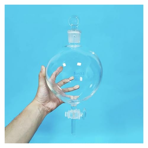 ZZCYLIUXY 2000 ml Glas-Trenntrichter mit Bodenstopfen und Absperrhahn, dicke Kugelform für Laborgebrauch ZZCYLIUXY 2000 ml Glas-Trenntrichter mit Bodenstopfen und Absperrhahn, dicke Kugelform für Laborgebrauch von ZZCYLIUXY