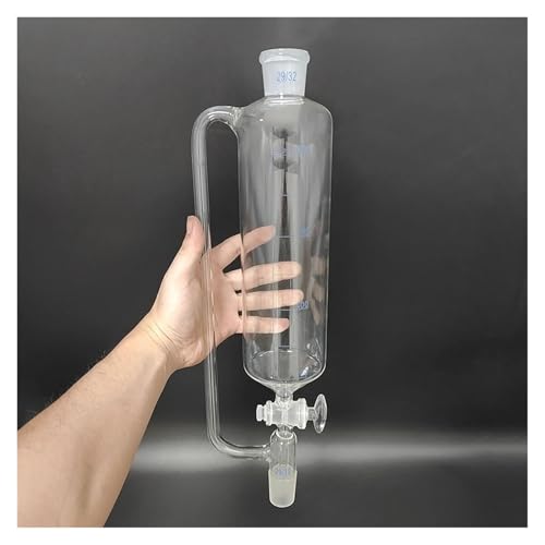 ZZCYLIUXY Dekantiertrichter in zylindrischer Form mit konstantem Druck, 100 mL-1000 ml - 2000 ml, Dichtung 29/32, mit Zeckenmarkierung, Glas-Schaltventil (500 ml) von ZZCYLIUXY