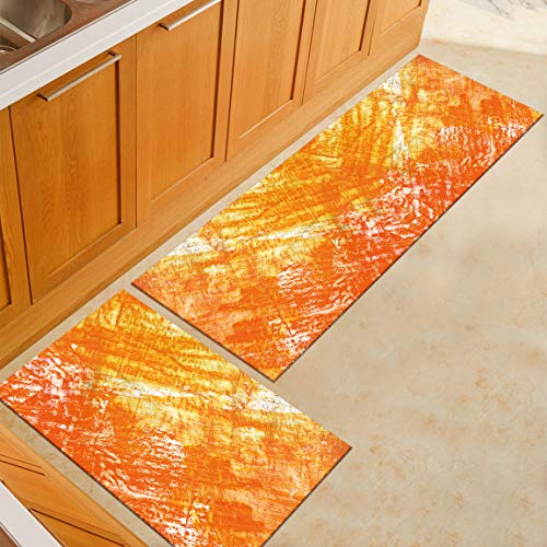 2Stk Küchenteppich 50X80+50X160Cm Orange Ölgemälde Küchenläufer Teppich Für Küche Waschbarer rutschfest Läufer Küchenmatte Weich Und Superabsorbierend Waschbar In Waschmaschine 2Stk Küchenteppich 50X80+50X160Cm Orange Ölgemälde Küchenläufer Teppich Für Küche Waschbarer rutschfest Läufer Küchenmatte Weich Und Superabsorbierend Waschbar In Waschmaschine von ZZDXL