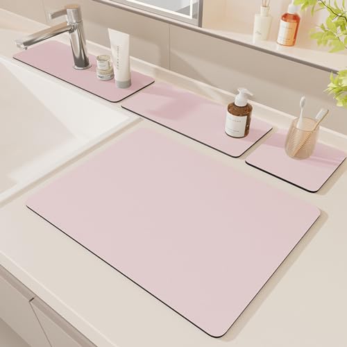 ZZDXL Geschirr Trocknungsmatte Rosa, Schwamm, Einfarbig, 40x50cm von ZZDXL