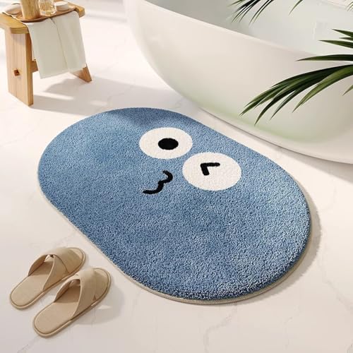 Badematten Blau Badematte rutschfest Waschbar Flauschige Badteppich Mikrofaser Saugfähig Badvorleger Duschvorleger Badematten Blau Badematte rutschfest Waschbar Flauschige Badteppich Mikrofaser Saugfähig Badvorleger Duschvorleger von ZZDXL