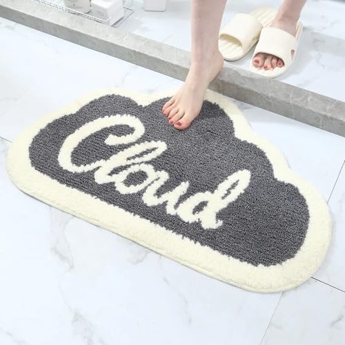 Badematten & Badteppiche Die Cloud Super Weich Mikrofaser Badezimmerteppich rutschfeste Waschbar Badteppich Saugfähig Badvorleger Badewanne und Toilette von ZZDXL