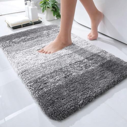 Badematten & Badteppiche Gradient Grau Super Weich Mikrofaser Badezimmerteppich rutschfeste Waschbar Badteppich Saugfähig Badvorleger Badewanne und Toilette Badematten & Badteppiche Gradient Grau Super Weich Mikrofaser Badezimmerteppich rutschfeste Waschbar Badteppich Saugfähig Badvorleger Badewanne und Toilette von ZZDXL