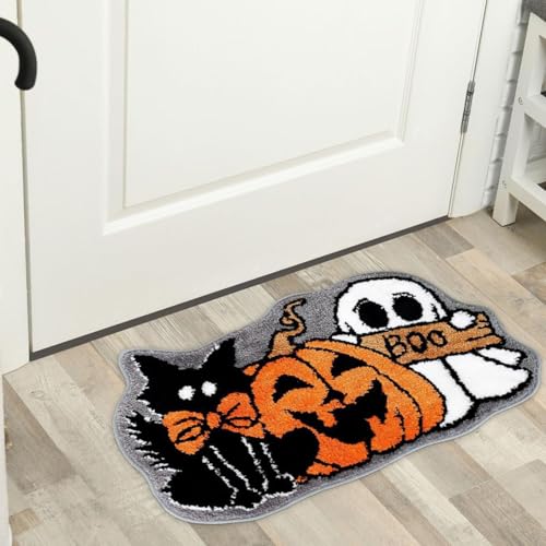 Badematten & Badteppiche Schwarze Katze Super Weich Mikrofaser Badezimmerteppich rutschfeste Waschbar Badteppich Saugfähig Badvorleger Badewanne und Toilette von ZZDXL