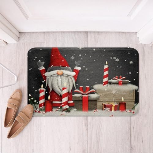 Badematten & Badteppiche Weihnachtsmann Super Weich Mikrofaser Badezimmerteppich rutschfeste Waschbar Badteppich Saugfähig Badvorleger Badewanne und Toilette von ZZDXL