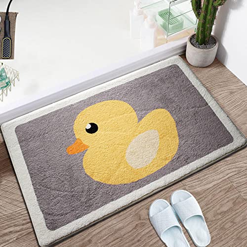 ZZDXL Badezimmerteppich Cartoon-Ente Duschvorleger rutschfest Badematte Saugfähig Badvorleger Gross Badteppich Mikrofaser Badteppiche Maschinenwaschbar40×60cm von ZZDXL