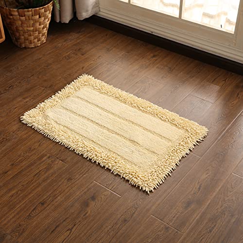 ZZDXL Badezimmerteppich Reines Gelb Duschvorleger rutschfest Badematte Saugfähig Badvorleger Gross Badteppich Mikrofaser Badteppiche Maschinenwaschbar50×80cm von ZZDXL
