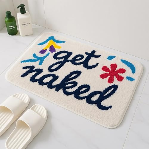 Badezimmerteppich Rote Blume Badematte Super Saugfähig,Maschinen Waschbar,rutschfest,Flauschiger Teppich für Dusche,Schlafzimmer und Wohnzimmer von ZZDXL