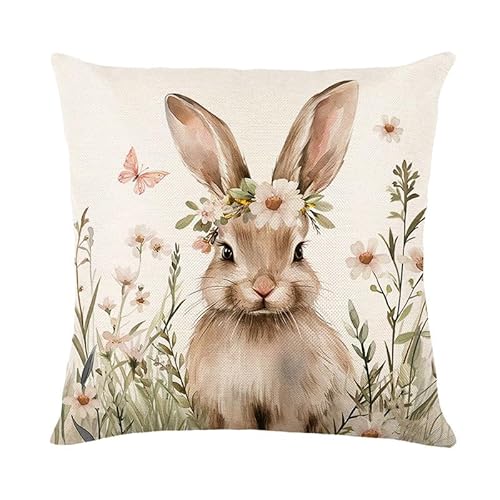 Kissenbezug 50X50 Braun Kaninchen Kissenhülle Leinen Kissenbezüge Sofakissen Dekokissen Deko Kissenhüllen Wohnzimmer,Outdoor Kissen Mit Reißverschluss Kissenbezug 50X50 Braun Kaninchen Kissenhülle Leinen Kissenbezüge Sofakissen Dekokissen Deko Kissenhüllen Wohnzimmer,Outdoor Kissen Mit Reißverschluss von ZZDXL