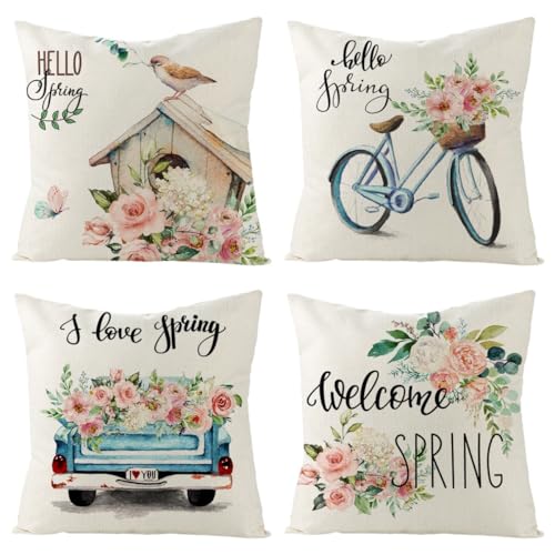 Kissenbezug 50X50 Frühling Kissenhülle Leinen Kissenbezüge Sofakissen Dekokissen Für Sofa Schlafzimmer Wohnzimmer,Outdoor Kissen Mit Reißverschluss Kissenbezug 50X50 Frühling Kissenhülle Leinen Kissenbezüge Sofakissen Dekokissen Für Sofa Schlafzimmer Wohnzimmer,Outdoor Kissen Mit Reißverschluss von ZZDXL