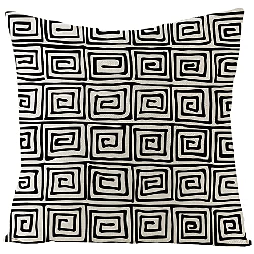 Kissenbezug 60X60 Schwarzes Gitter Kissenhülle Leinen Kissenbezüge Sofakissen Dekokissen Für Sofa Schlafzimmer Wohnzimmer,Outdoor Kissen Mit Reißverschluss Kissenbezug 60X60 Schwarzes Gitter Kissenhülle Leinen Kissenbezüge Sofakissen Dekokissen Für Sofa Schlafzimmer Wohnzimmer,Outdoor Kissen Mit Reißverschluss von ZZDXL