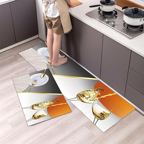 Küchenteppich 40x120 Geschirr Küchenläufer Teppich Für Küche Waschbarer rutschfest Läufer Küchenmatte Küchenfußmatten Mikrofaser Weich Und Superabsorbierend von ZZDXL